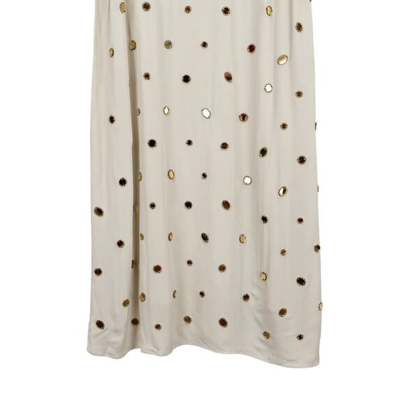 J.Crew Collection Slip Dress Mirror Embellishments Gold Sea Sand Size 10 NWT - Picture 6 of 11